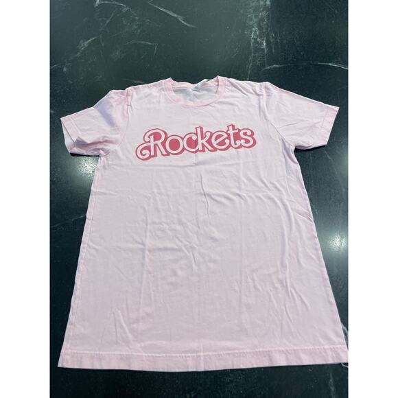 Pink Barbie X Houston Rockets tee 100% Cotton  MED - Picture 1 of 8